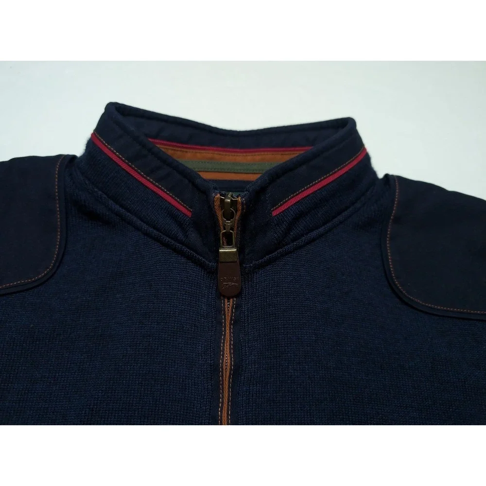 ORVIS 100% Merino Wool 1/2 Zip Sweater Hunting Elbow Patches 2ER1 Upton Large L